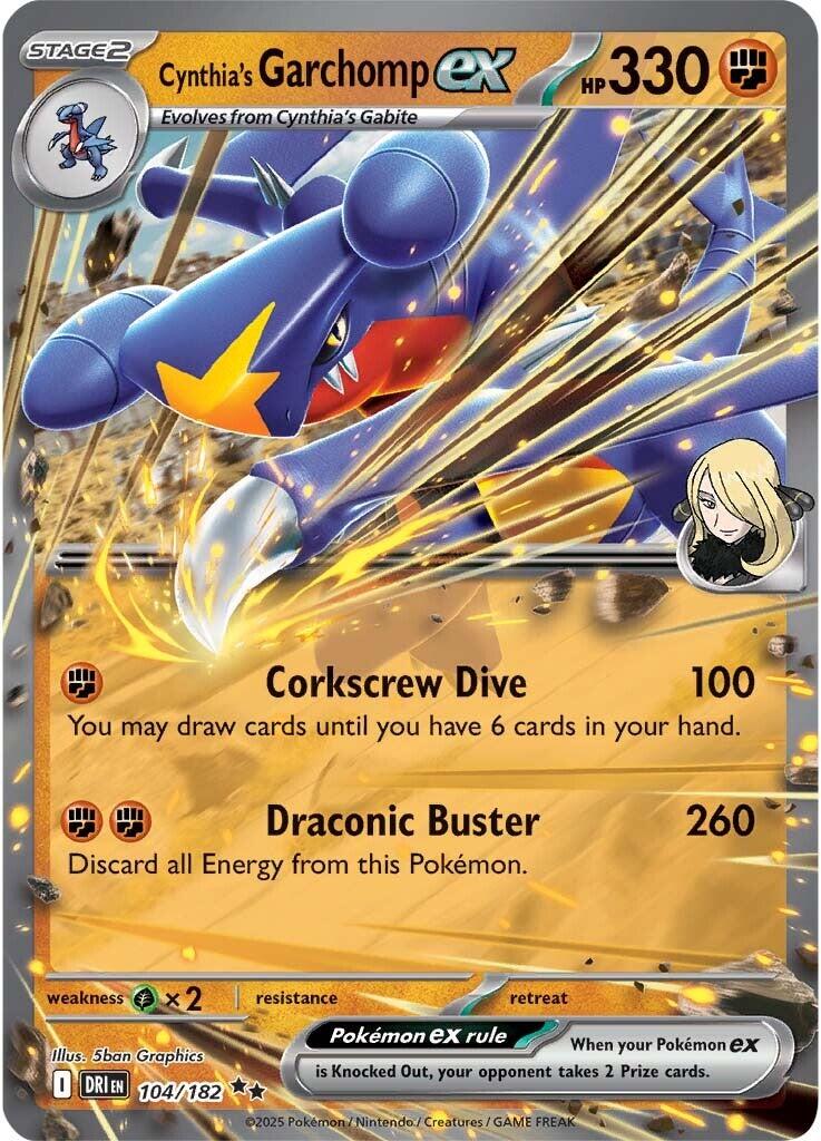 pokestop pokemon card Cynthia's Garchomp ex (104/182) [Scarlet & Violet: Destined Rivals] – Jo's  PokeStop