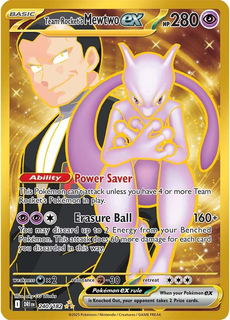 [美品]Team Rocket Mewtwo EX Team Rocket's Mewtwo ex SR 114/098 SV10 Glory of Team Rocket