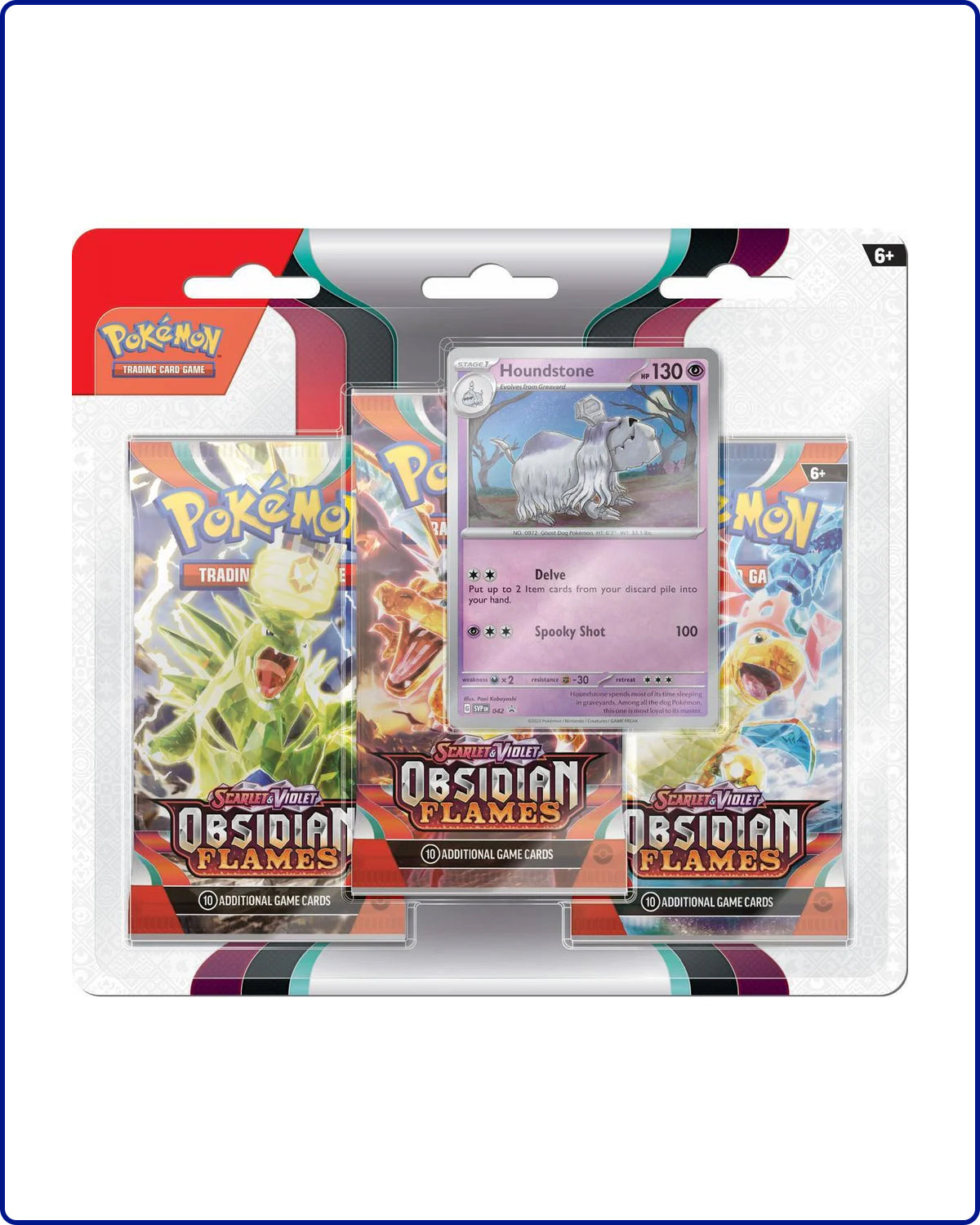 Pokemon SV3 Obsidian Flames 3pk Blister Houndstone
