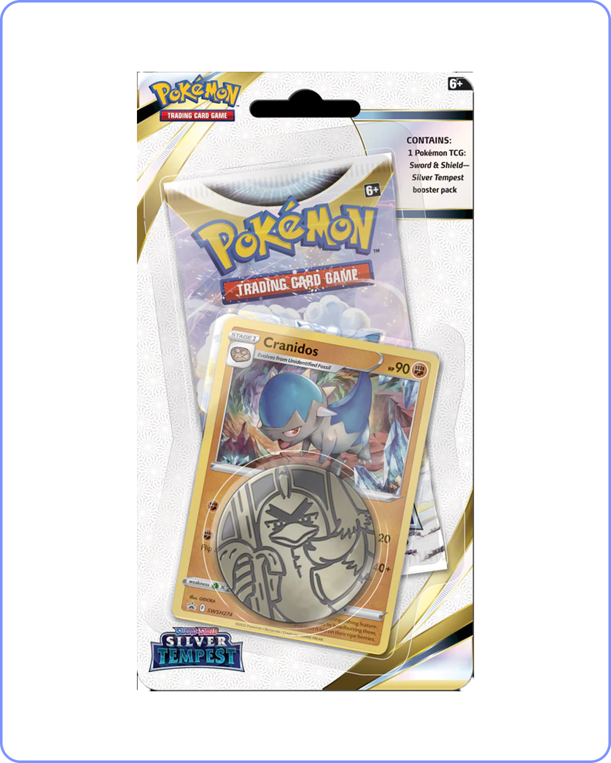 Pokemon SWSH12 Silver Tempest Checklane Blister Cranidos