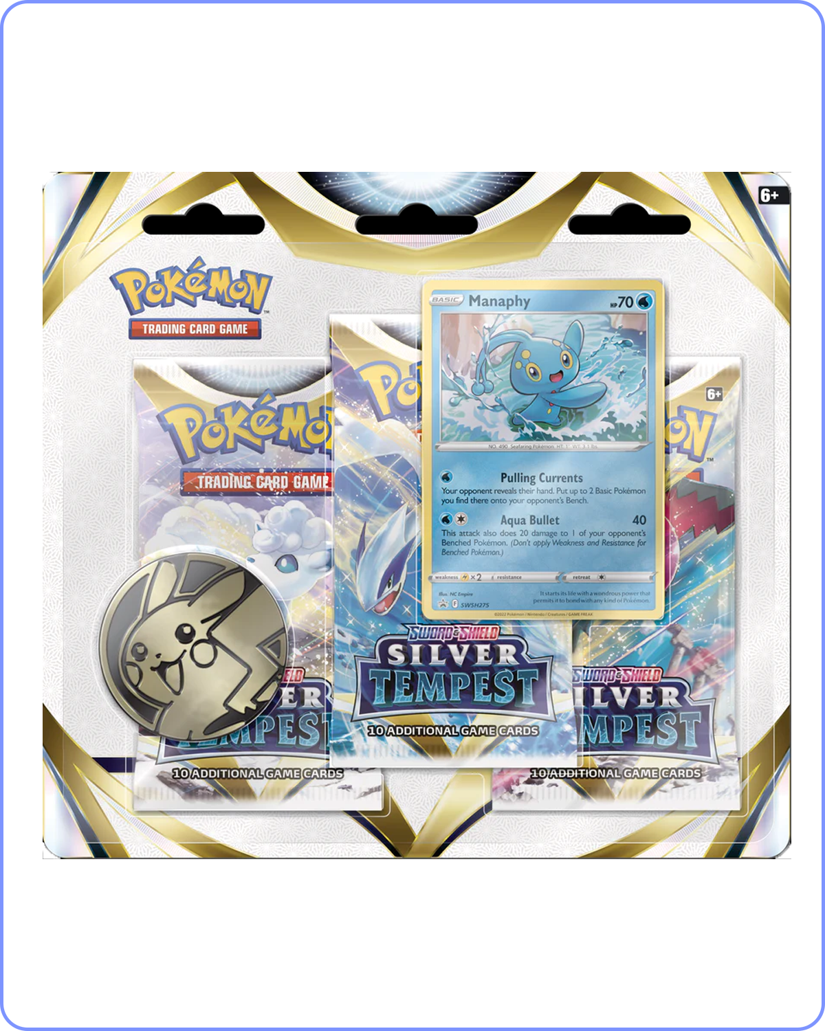 Pokémon SWSH12 Silver Tempest Manaphy 3-Pack Blister