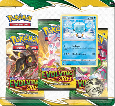 Pokémon Evolving Skies Eiscue 3 Pack Blister