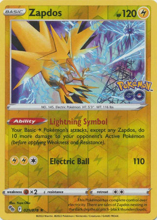 Zapdos - 029/078 - Holo Rare - Reverse Holo