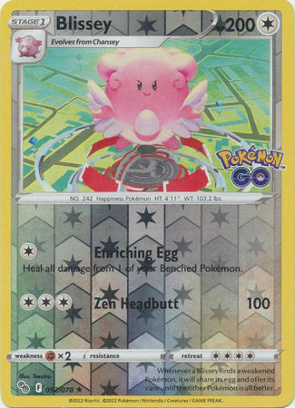 Blissey - 052/078 - Holo Rare - Reverse Holo