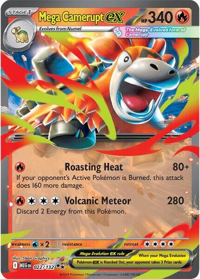 Mega Camerupt ex (022/132) [Mega Evolution: Base Set]