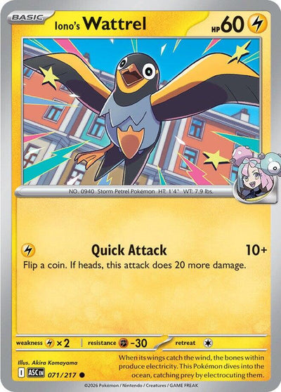 Iono's Wattrel (071/217) [Mega Evolution: Ascended Heroes]