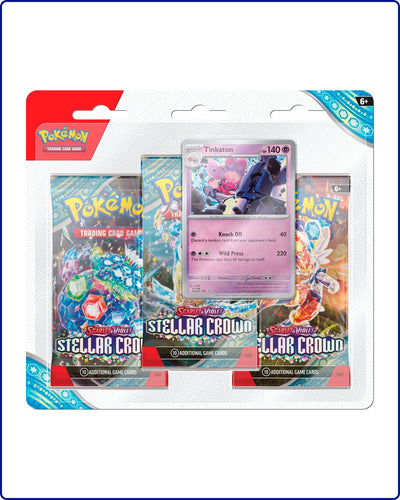 Pokemon SV7 Stellar Crown 3-Pack Blister Tinkaton