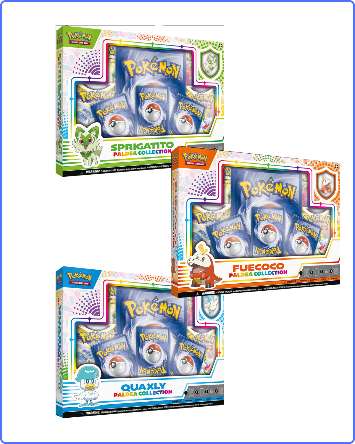 Pokemon Paldea Collection Sprigatito, Fuecoco, and Quaxly (3 set)