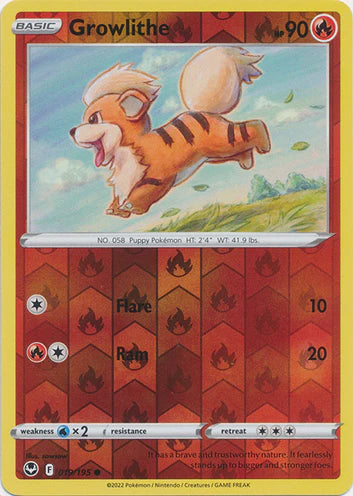 Growlithe - 019/195 - Common - Reverse Holo