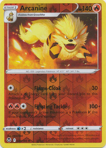 Arcanine - 020/195 - Rare - Reverse Holo