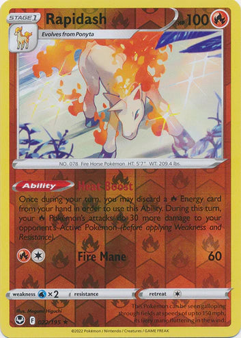 Rapidash - 022/195 - Holo Rare - Reverse Holo