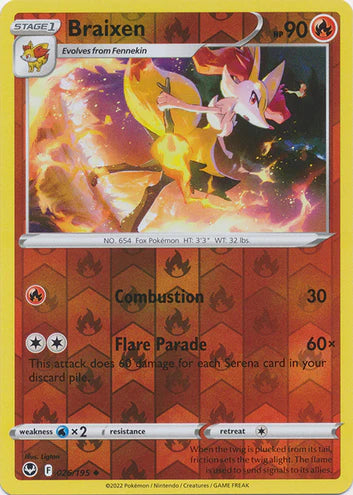 Braixen - 026/195 - Uncommon - Reverse Holo