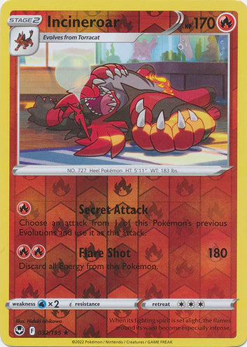 Incineroar - 032/195 - Rare - Reverse Holo