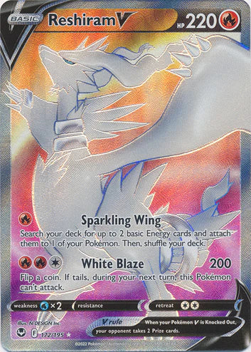 Reshiram V - 172/195 - Full Art Ultra Rare