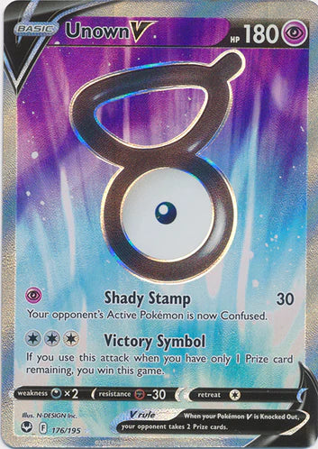 Unown V - 176/195 - Full Art Ultra Rare