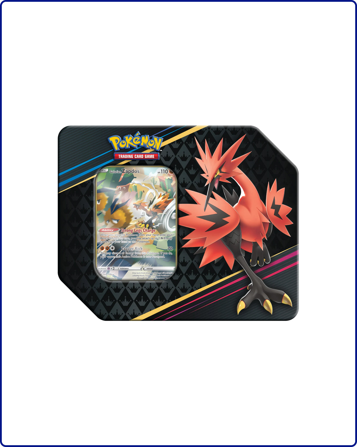 Pokemon Crown Zenith Galarian Zapdos Tin