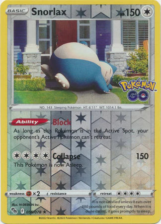 Snorlax - 055/078 - Holo Rare - Reverse Holo